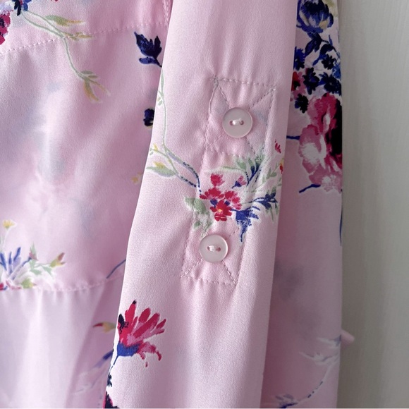 Roaman’s Lightweight Floral & Pink Plus Size Women’s Blouse 32W (3X) - Picture 6 of 13